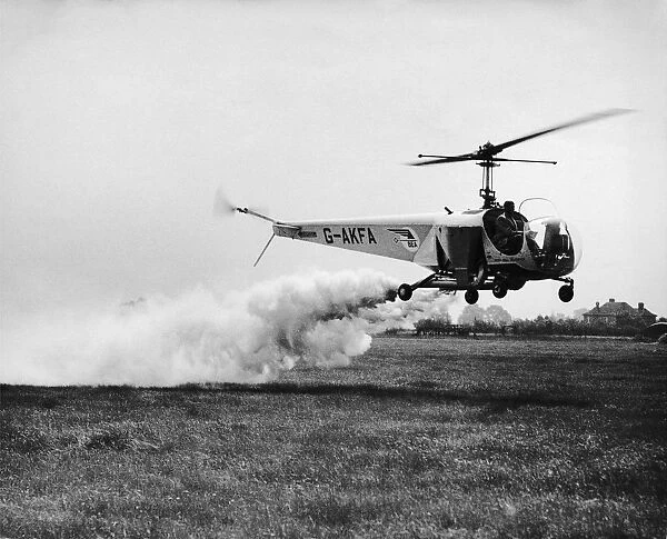 Bell 47B3. Bea Helicopters Bell 47B3 Early Model Flying During Experimental