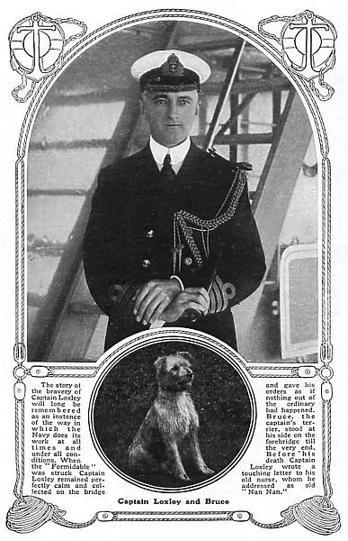 Captain Loxley of battleship Formidable & his dog Bruce