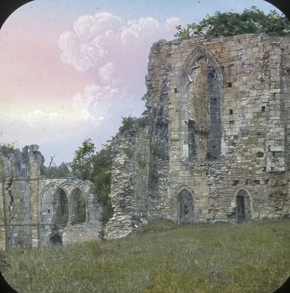 Easby Abbey, Exterior view of the Refectory, North Yorkshire