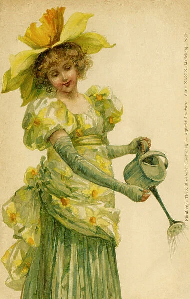 Girl with watering can