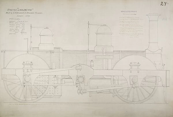Lablanche, constructed drawing of a locomotive