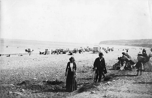 People on the beach at Colwyn Bay, North Wales