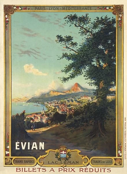 Poster advertising Evian les Bains