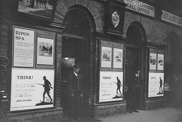 York railway station with H. L. Oakley silhouette posters