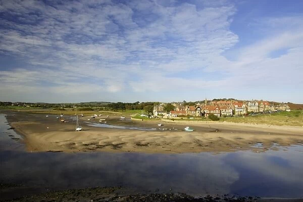 Alnmouth - coastal village and holiday resort, view from Church Hill, Northumberland, England, UK