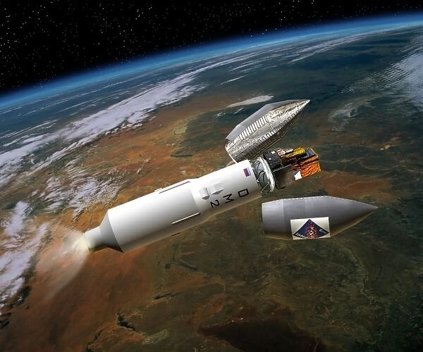 INTEGRAL satellite launch, artwork