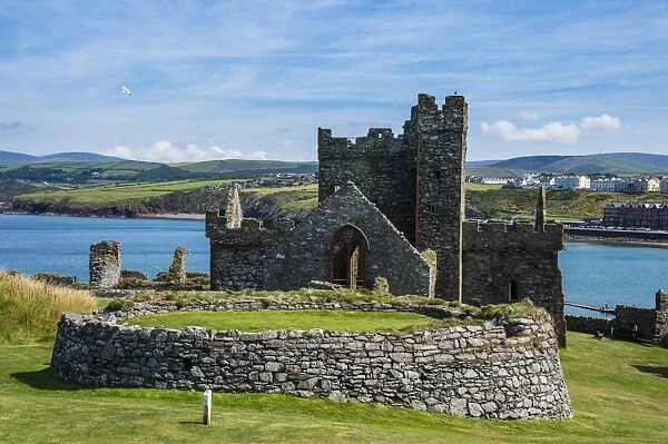Peel Castle, Peel, Isle of Man, crown dependency of the United Kingdom, Europe