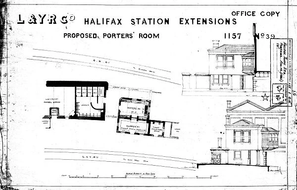 L& YR Company Halifax Station Extensions - Proposed Porters Room [1885]
