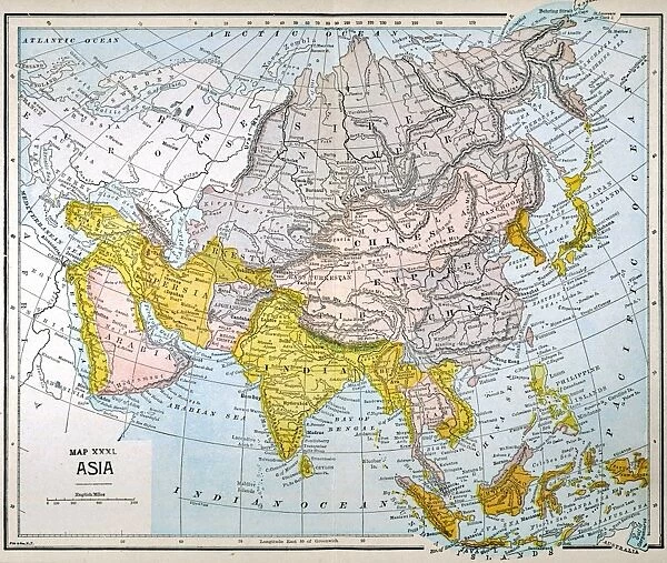 Asia Map Late 19th Century