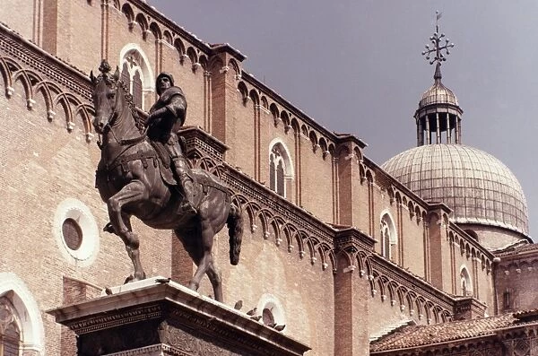 BARTOLOMEO COLLEONI. (1400-1475). Italian soldier. Bronze equestrian monument in Venice by Andrea Verrocchio