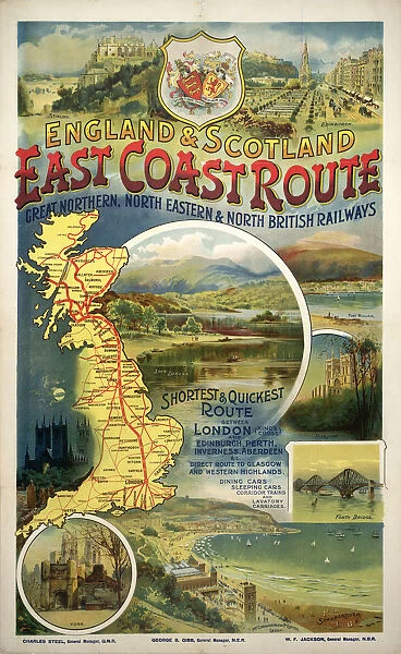 1983-8448. Poster; GNR, NER and NBR. England and Scotland, East Coast Route