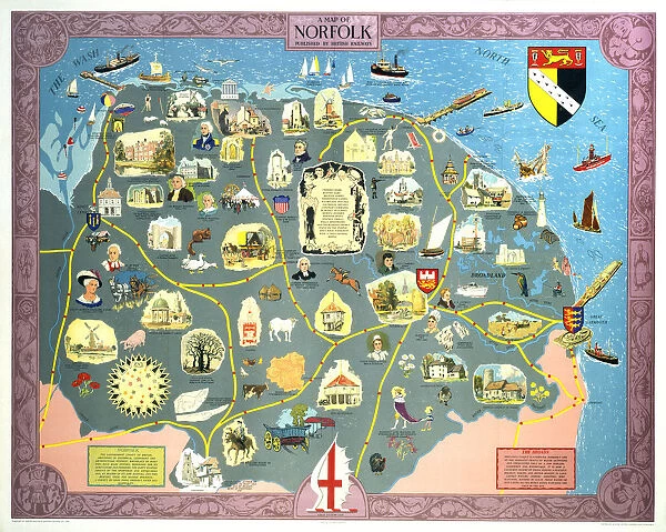 1984-8207. Poster, BR (ER), A Map of Norfolk