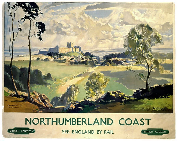 1985-8858. Poster, BR (NER), Northumberland Coast - Bamburgh and the Farne Islands