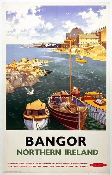Bangor, Northern Ireland, BR poster, 1955