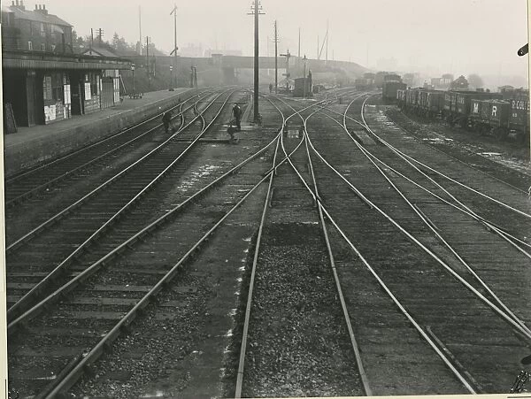 Bishops Stortford station, view south from just beyond the end of the down platform