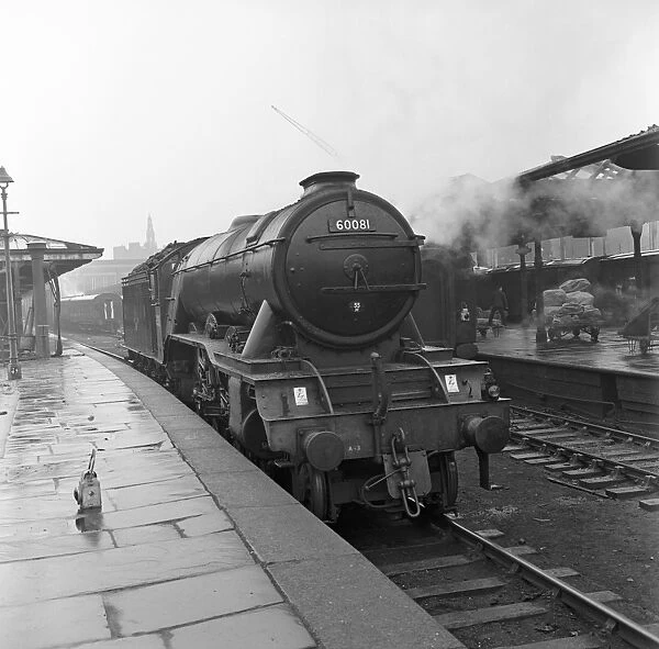 BR locomotive N0. 60081 Shotover at Leeds City Station 1961