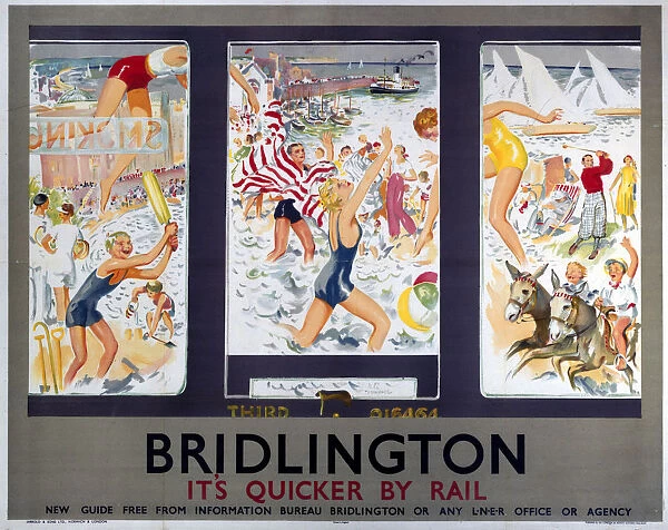 Bridlington - Its Quicker By Rail, LNER poster, 1923-1947