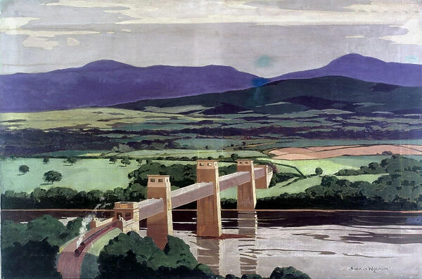 The Britannia Tubular Bridge over the Menai Straits, Wales, 1923-1947