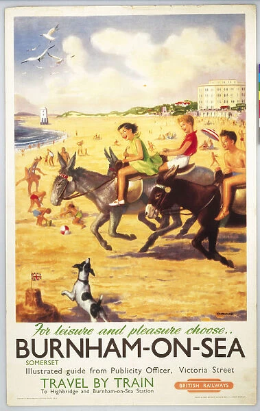 Burnham-on-Sea, BR (WR) poster, c 1950s