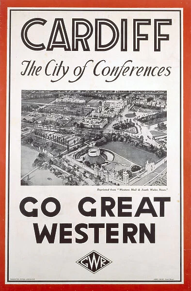 Cardiff - The City of Conferences, GWR poster, 1923-1947