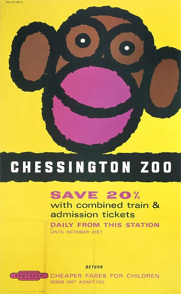 Chessington Zoo, BR poster, 1961