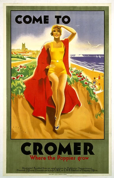 Come to Cromer, Where the Poppies Grow, LMS  /  LNER poster, 1923-1947