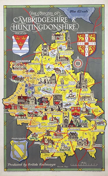 The Counties of Cambridgeshire & Huntingdonshire, BR poster, 1948-1965