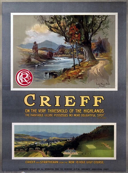 Crieff - On the Very Threshold of the Highlands, railway poster, 1910