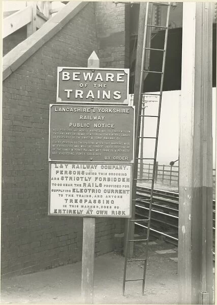 Crossens Station, Lancashire & Yorkshire Railway, notice boards, March 1913