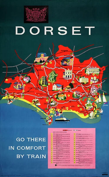 Dorset - Go There in Comfort by Train, British Railways poster, 1963