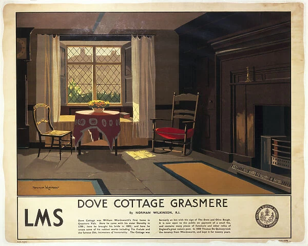 Dove Cottage, Grasmere, LMS poster, c 1920