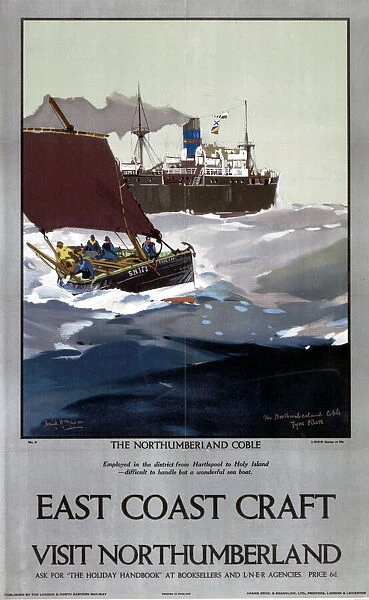 East Coast Craft; The Northumberland Coble, LNER poster, 1923-1947