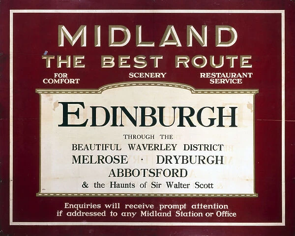 Edinburgh through the beautiful Waverley district, MR poster, 1900-1923