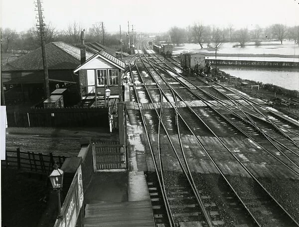 Ely station, view looking towards the Station North signal box and coal sheds. On