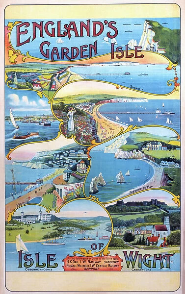 Englands Garden Isle, Isle of Wight Railways poster, c 1910