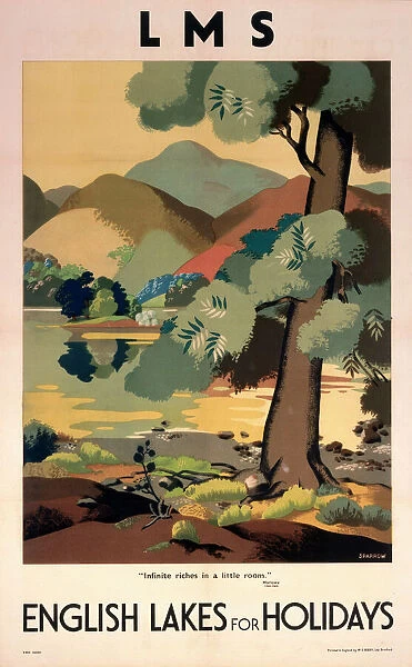 English Lakes for Holidays, LMS poster, c 1930s