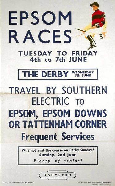 Epsom Races, BR poster, 1957