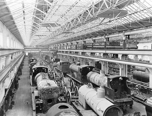Erecting shop at Derby works, 1910