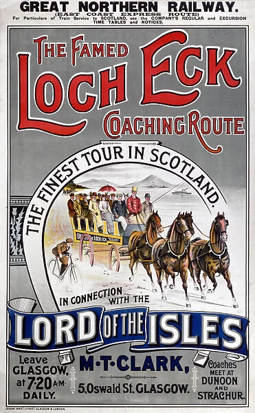 The Famed Loch Eck Coaching Route, GNR poster, 1900-1923