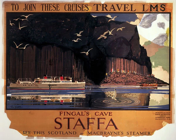 Fingals Cave, Staffa, LMS poster, c 1930s