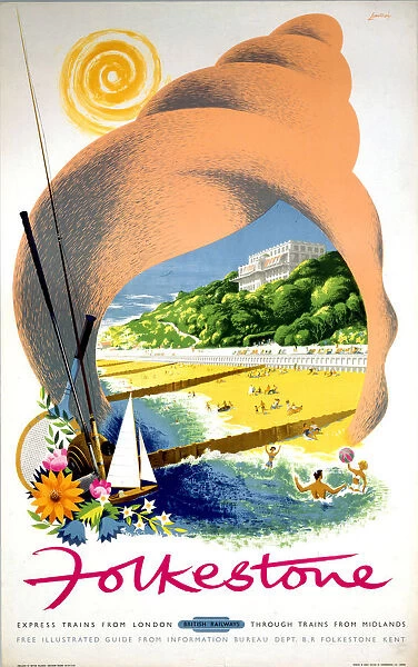 Folkestone, BR (SR) poster, 1948-1965
