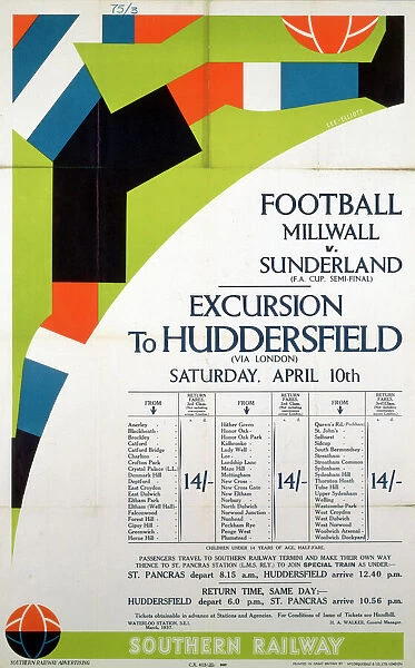 Football - Millwall v Sunderland, SR poster, 1937