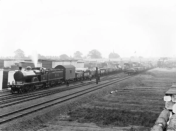 Freight train at Derby, 1906