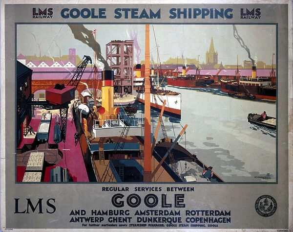 Goole Steam Shipping, LMS poster, 1923-1947