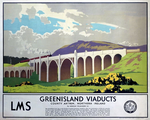 Greenisland Viaducts, LMS poster, 1923-1947