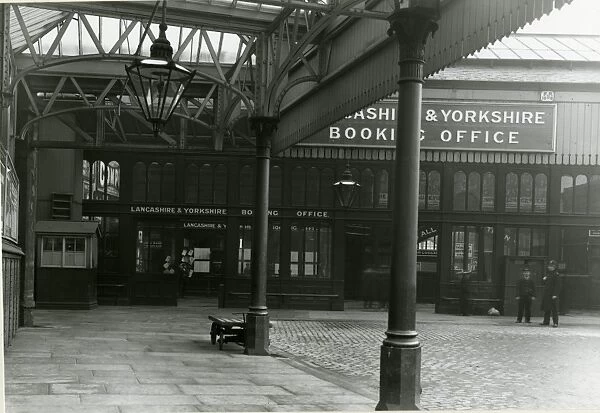 Halifax station, Lancashire and Yorkshire Railway. View of the entrance to the booking