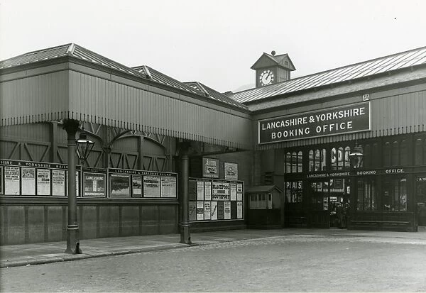 Halifax station, Lancashire and Yorkshire Railway. General view of the entrance to