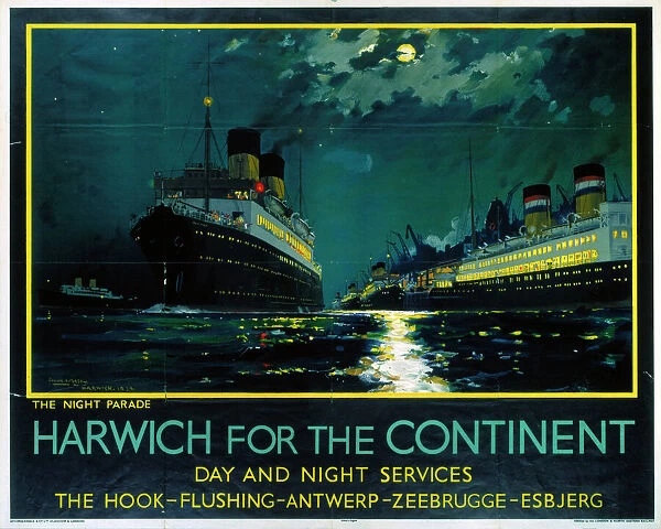 Harwich for the Continent, LNER poster, 1934