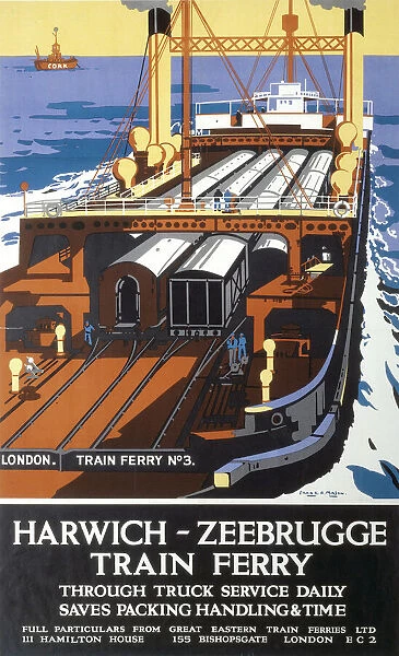 Harwich  /  Zeebrugge Train Ferry, LNER poster, c 1930