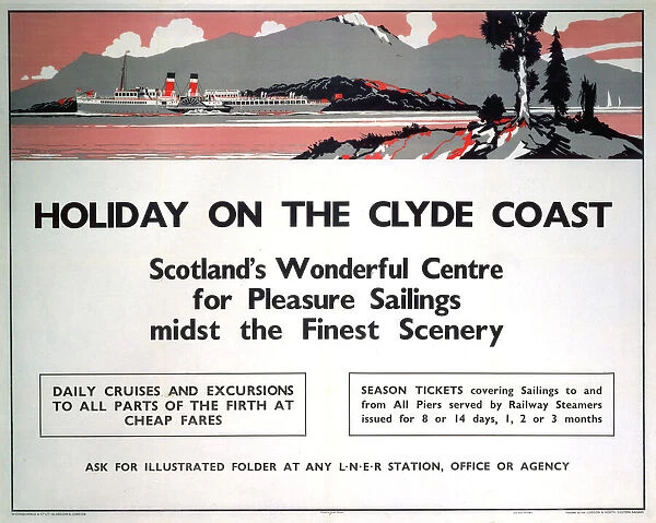 Holiday on the Clyde Coast, LNER poster, 1935
